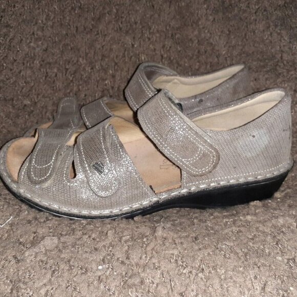 FINN COMFORT-Waldi-Hook Loop-Metallic Nubuck Leather-Size 36D-Excellent - Picture 2 of 7